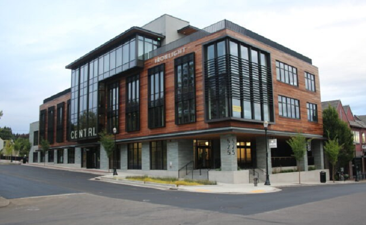 Four-story commercial leased property with parking underneath